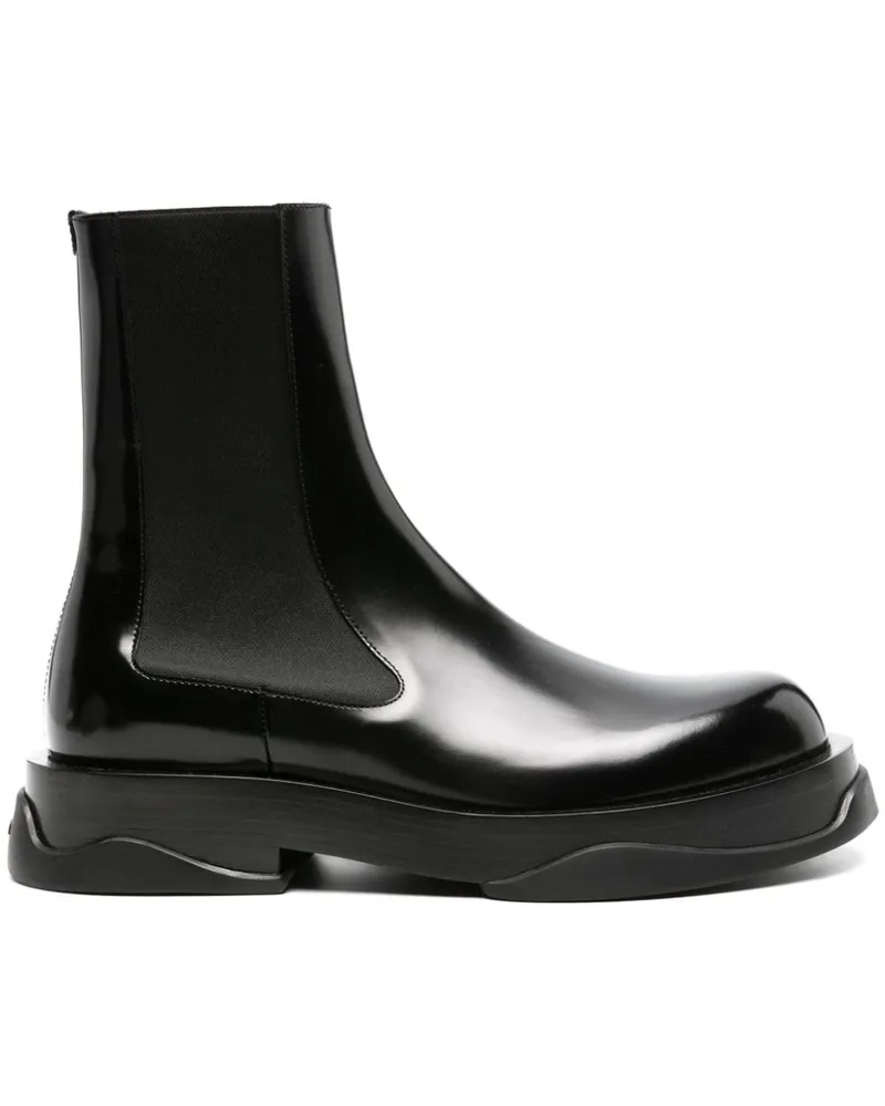 Jil Sander Klobige Chelsea-Boots Schwarz