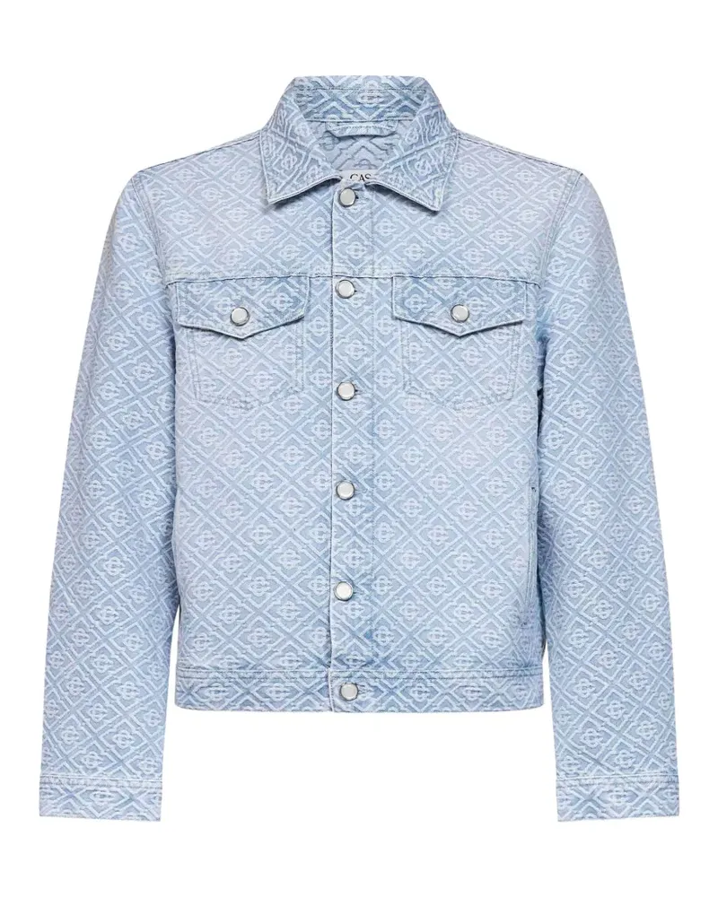 Casablanca Paris monogram-jacquard denim jacket - Blau Blau