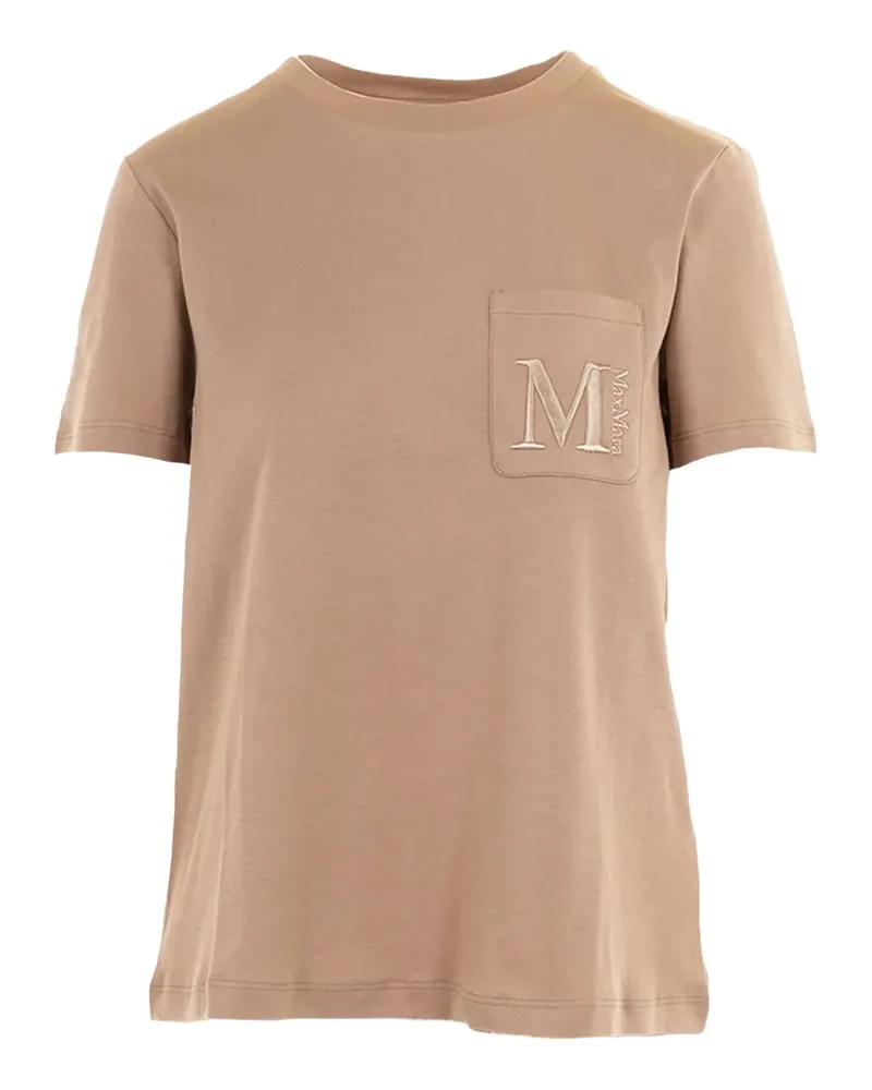 Max Mara Max Mara chest-pocket embroidered T-shirt - Nude Nude