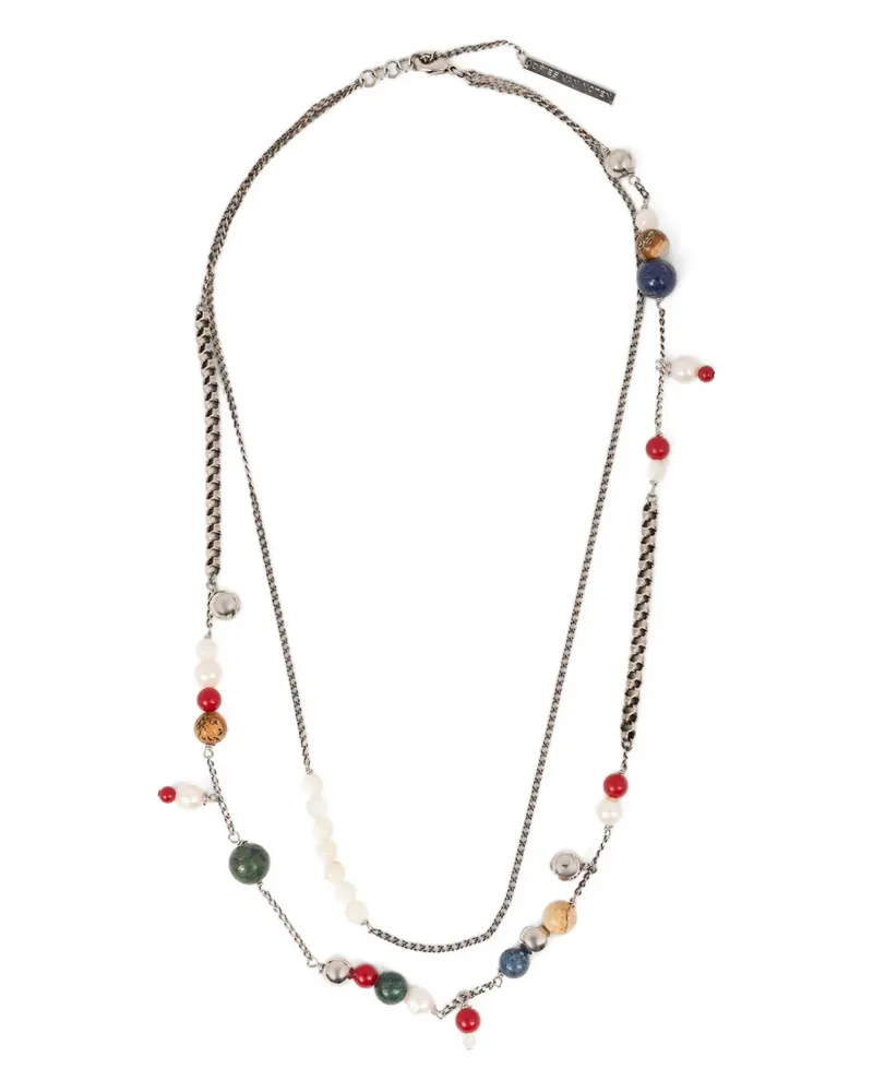 Dries van Noten Halskette mit Perlen - Silber Silber