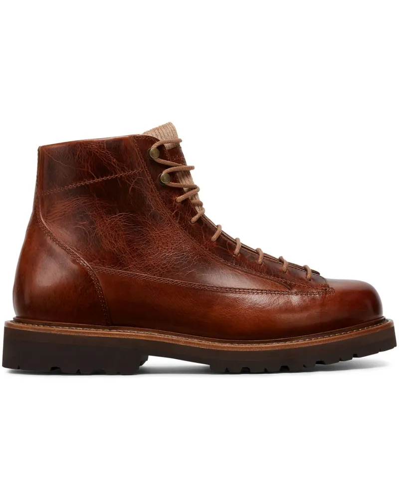 Brunello Cucinelli Schnürstiefel aus Leder - Braun Braun