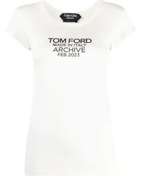 Tom Ford T-Shirt mit Logo-Print Weiß