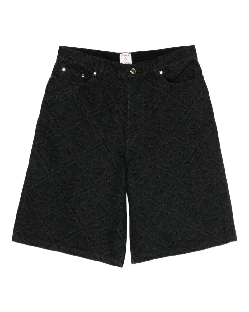 Casablanca Paris monogram denim shorts - Schwarz Schwarz