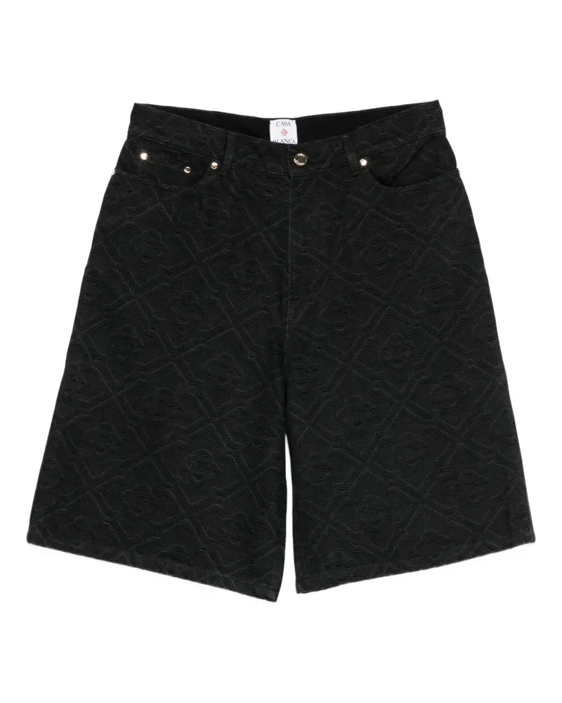 Casablanca Paris monogram denim shorts - Schwarz Schwarz
