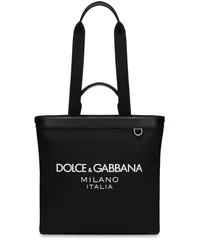 Dolce & Gabbana Shopper mit Logo-Print Schwarz