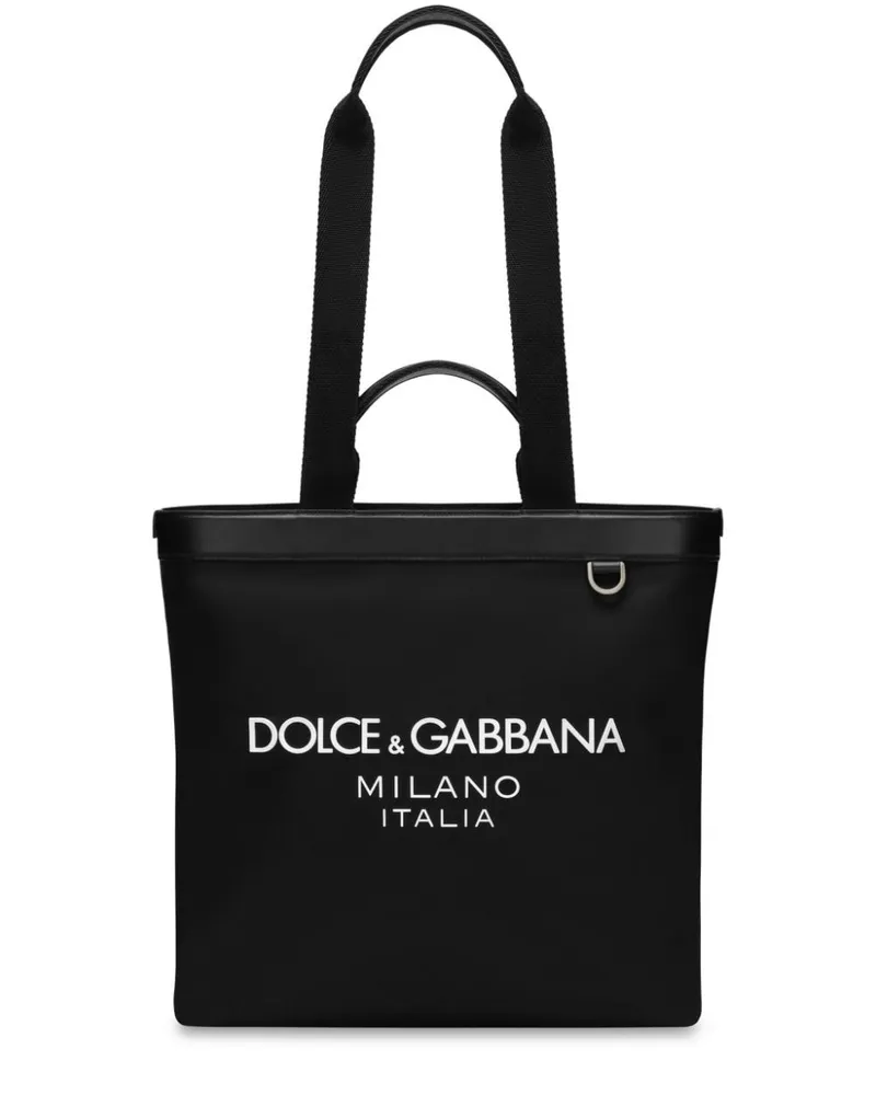 Dolce & Gabbana Shopper mit Logo-Print - Schwarz Schwarz