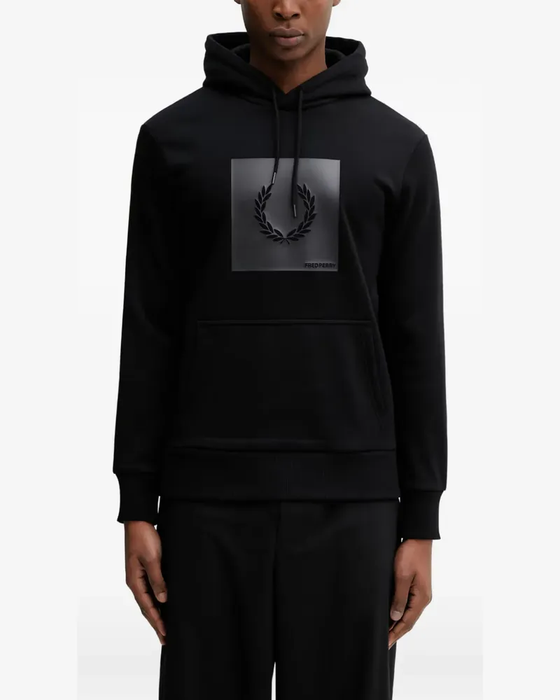 Fred Perry logo-patch hoodie - Schwarz Schwarz