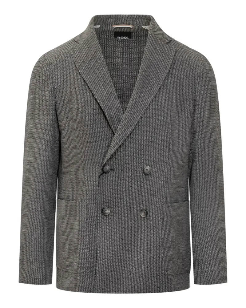 HUGO BOSS double-breasted checked blazer - Grau Grau