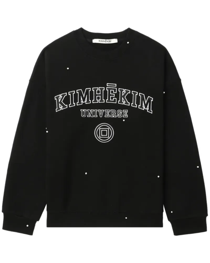 KIMHEKIM Sweatshirt mit Perlenverzierung - Schwarz Schwarz