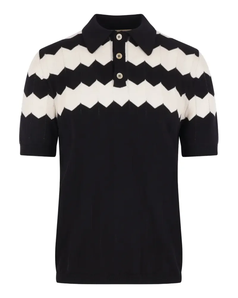 Valentino Garavani Poloshirt mit Zickzackmuster - Schwarz Schwarz