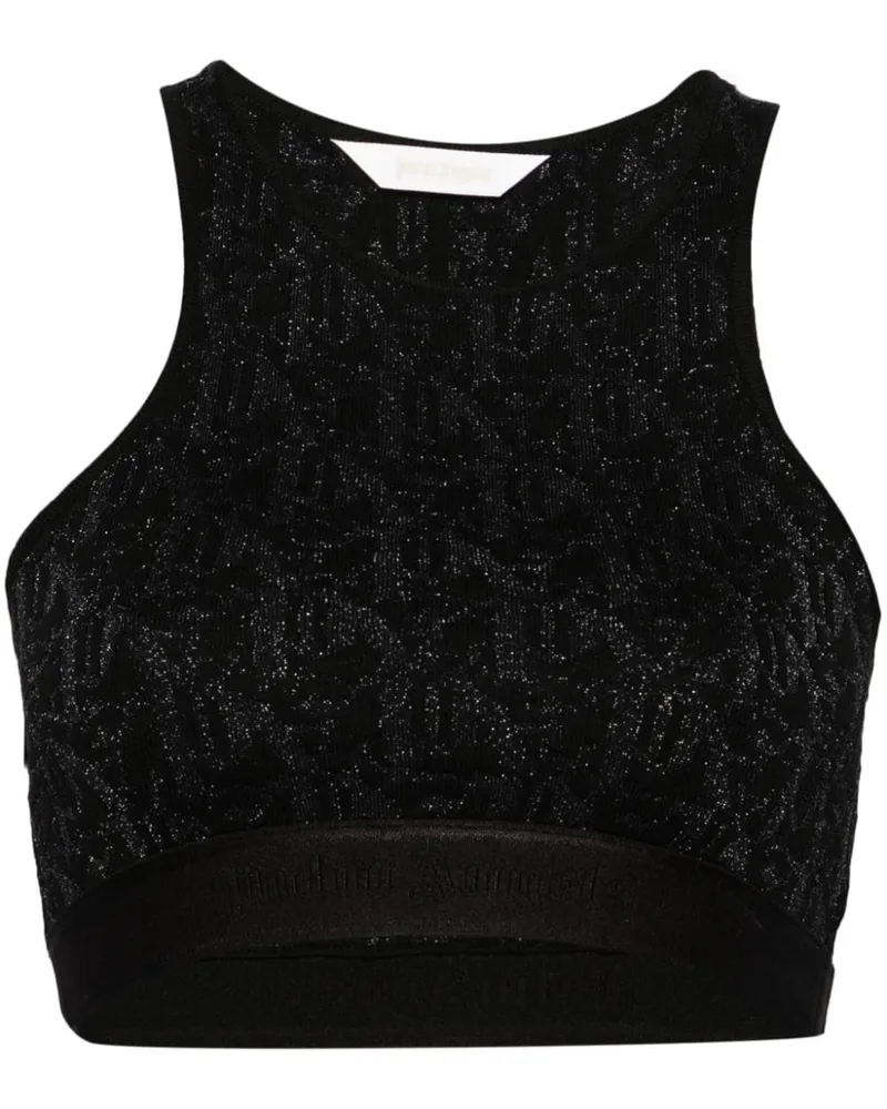 Palm Angels Gestricktes Tanktop aus Monogramm-Jacquard - Schwarz Schwarz