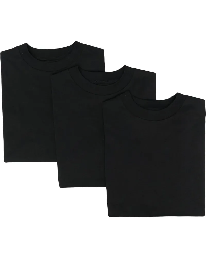 Jil Sander T-Shirts mit Logo-Patch - Schwarz Schwarz