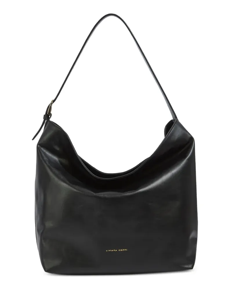 Liviana Conti buckle shoulder bag - Schwarz Schwarz