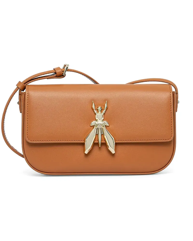 Patrizia Pepe Schultertasche aus Leder - Orange Orange