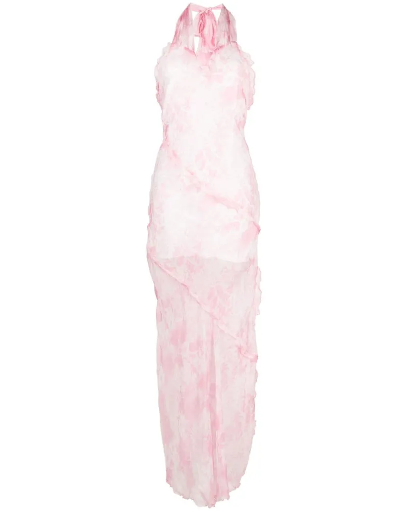 MSGM Maxikleid mit Rüschen - Rosa Rosa
