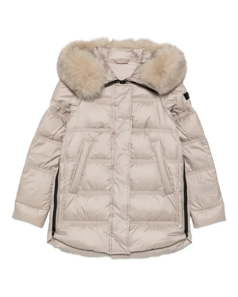 Peuterey fur-trim quilted coat - Nude Nude