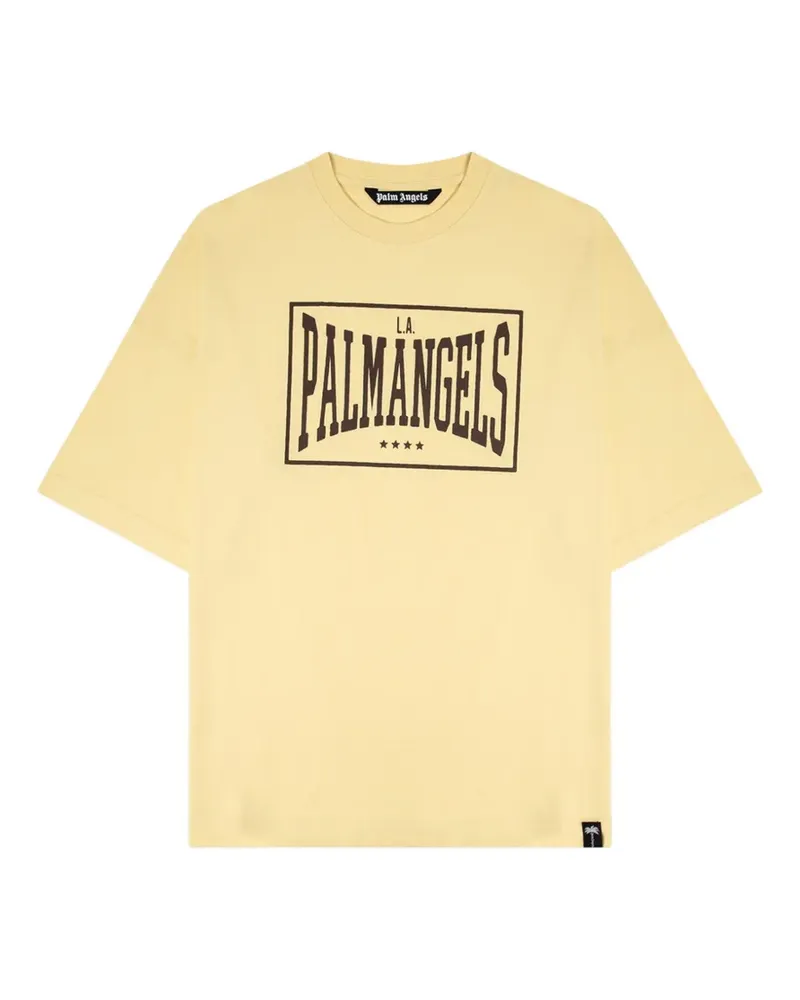 Palm Angels T-Shirt mit Vintage-Logo - Gelb Gelb