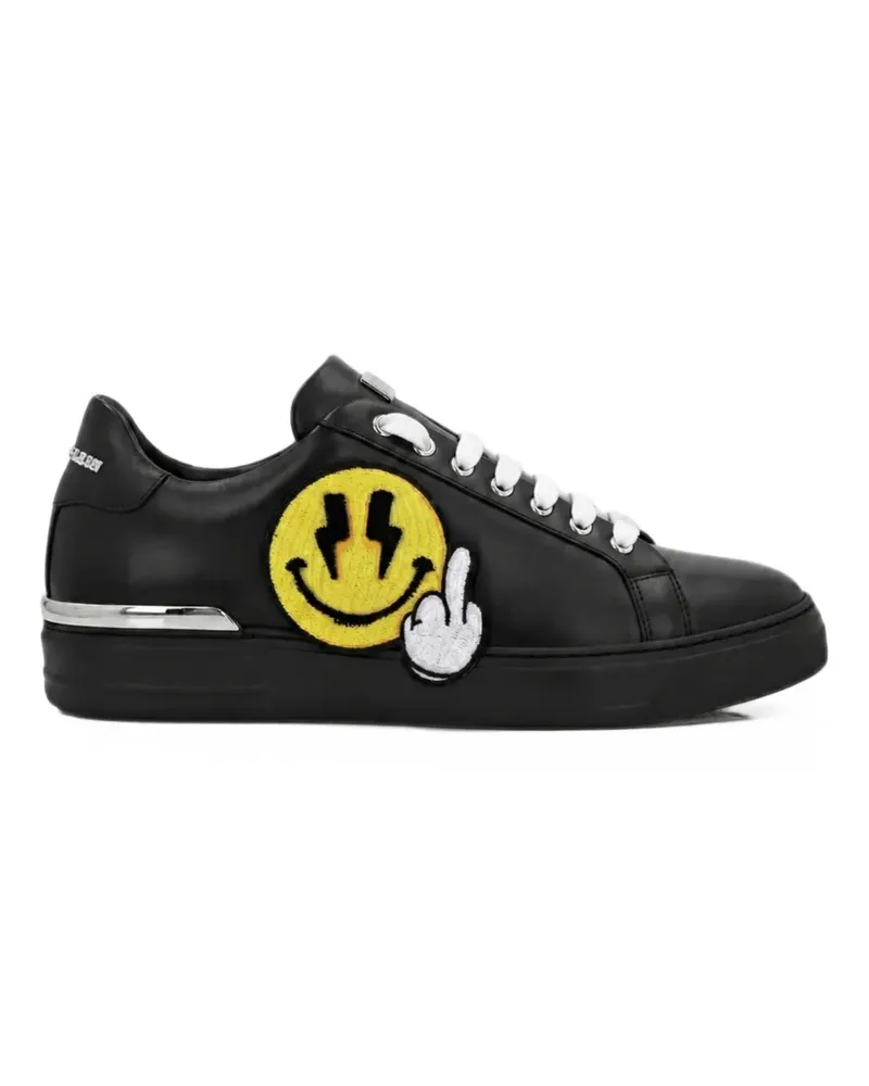 Philipp Plein Plein Smile Sneakers mit Patch - Schwarz Schwarz