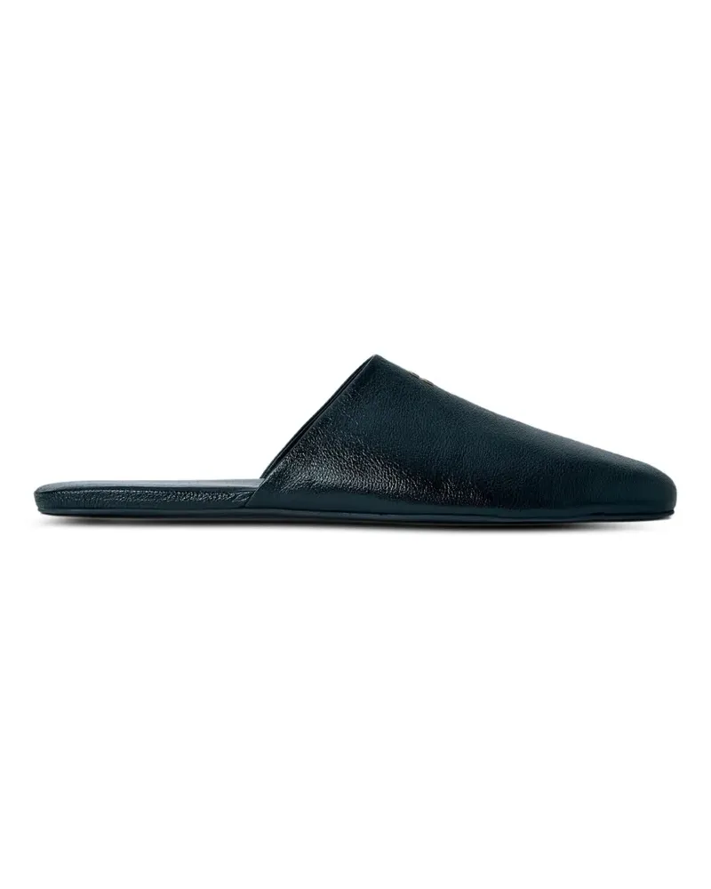 Miu Miu Slipper mit Logo-Schild - Grün Grün
