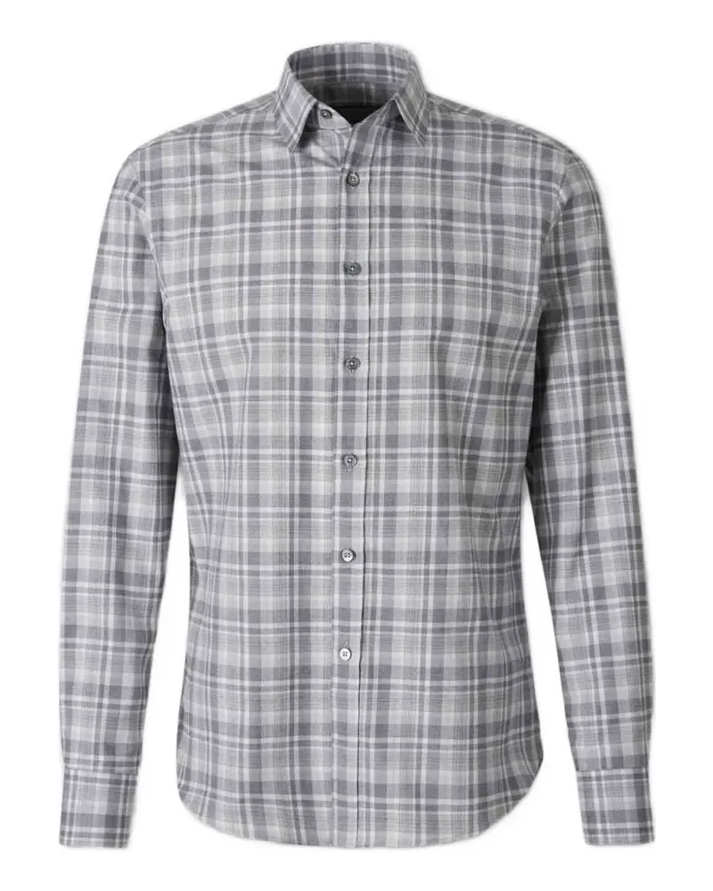 Canali Kariertes Hemd - Grau Grau