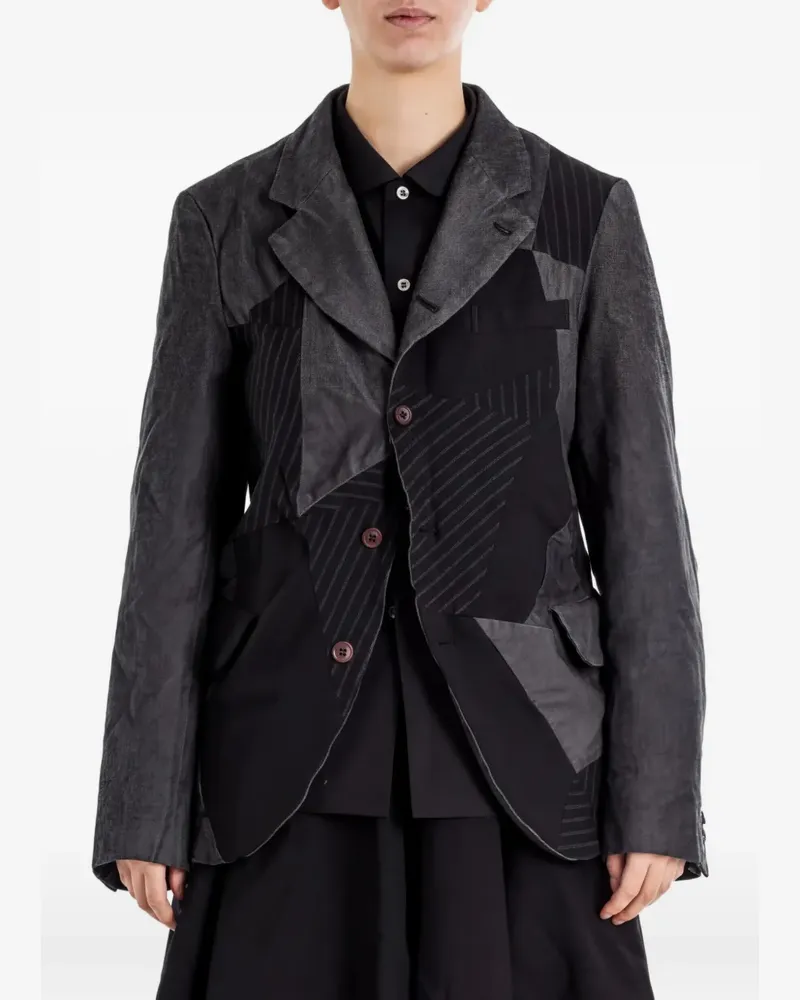 Comme des Garçons patchwork pinstriped jacket - Schwarz Schwarz