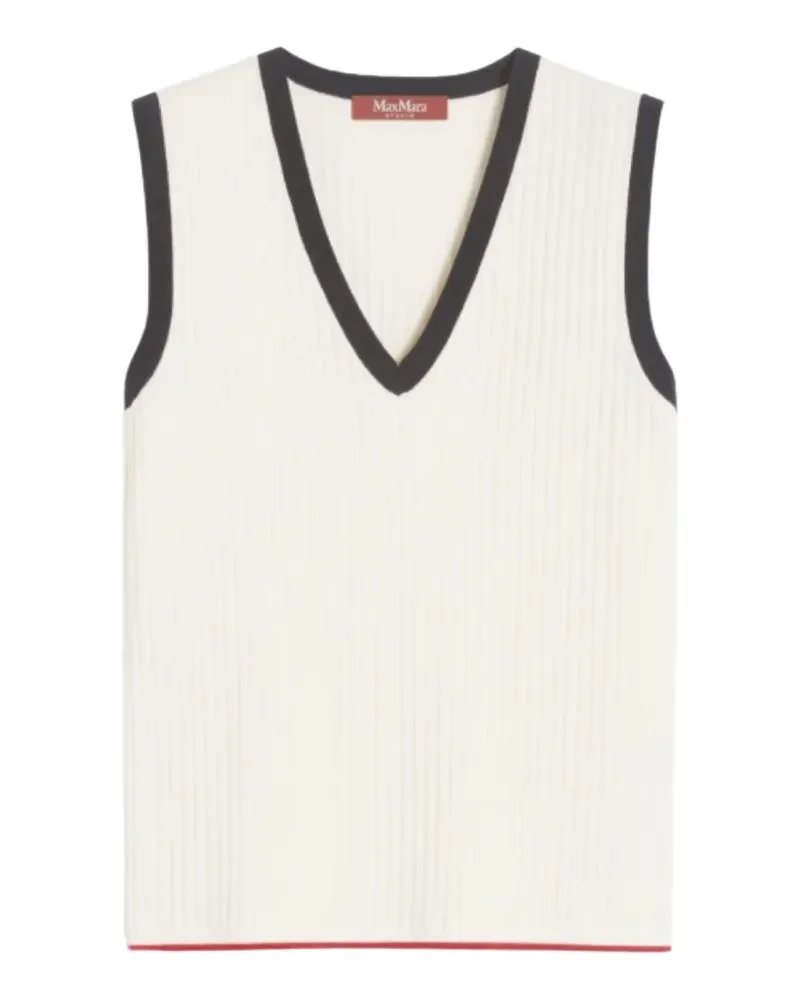 Max Mara Umile Top mit V-Ausschnitt - Nude Nude