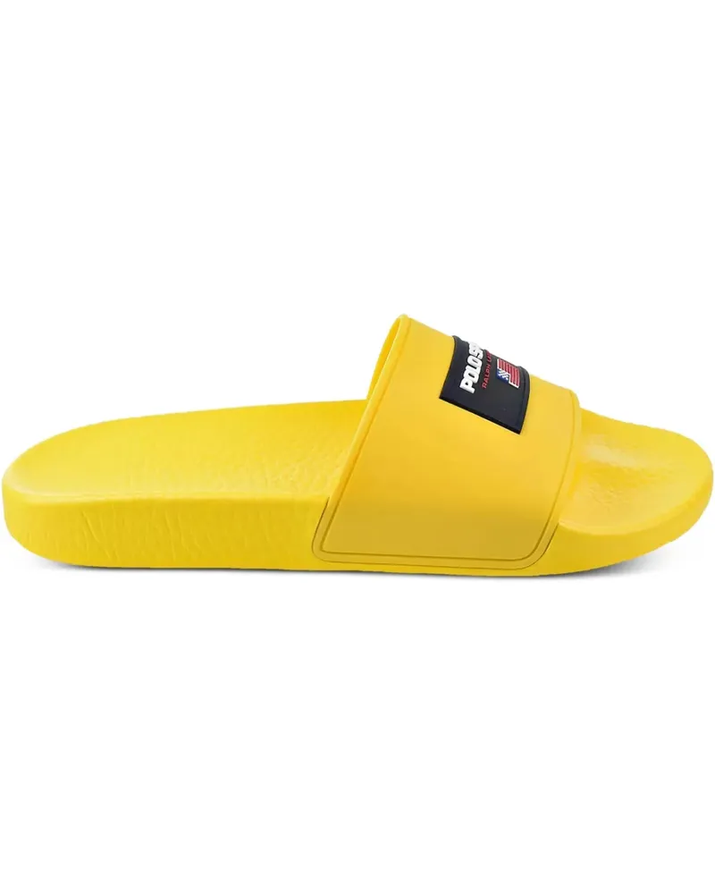 Ralph Lauren Pantoletten mit Logo-Patch - Gelb Gelb