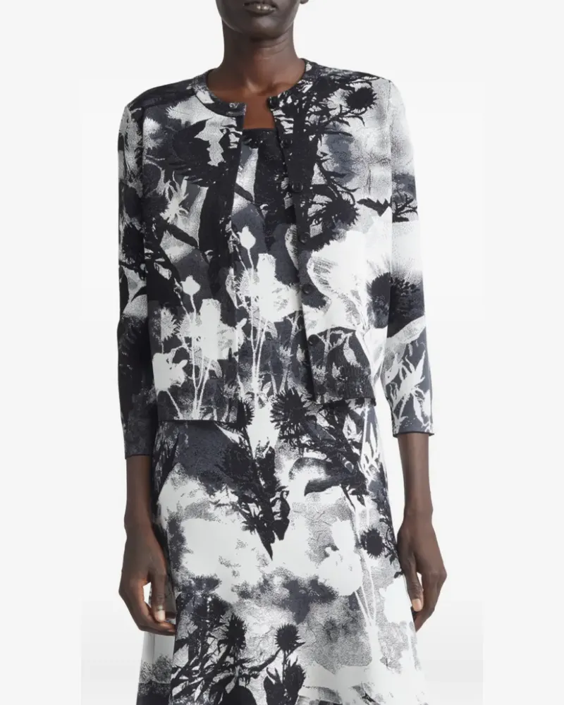 Alexander McQueen Cardigan mit Blumenprint - Weiß Weiß
