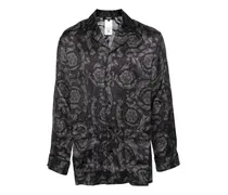Pyjama-Hemd mit Barocco-Print - Schwarz