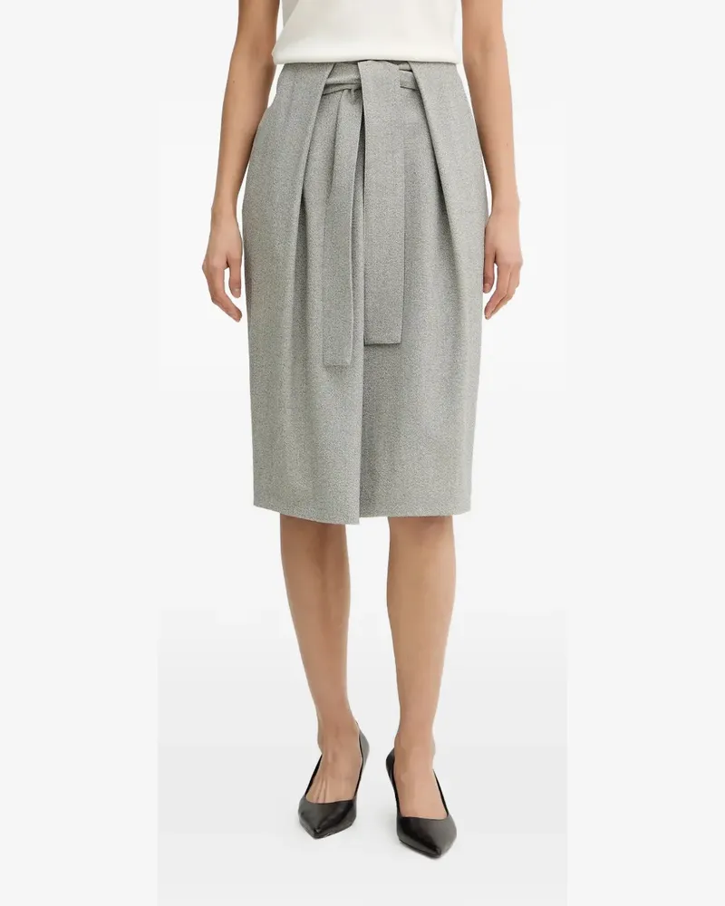HUGO BOSS Vakava Midirock mit Falten - Grau Grau