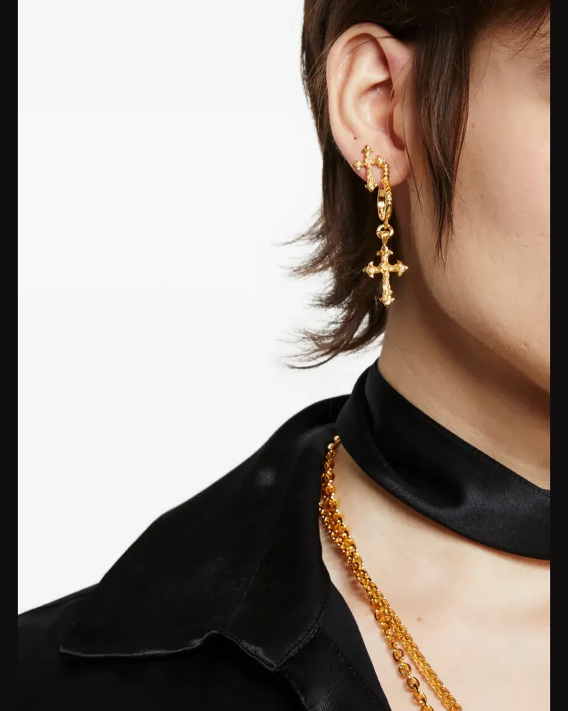 Emanuele Bicocchi Rose Cross earring - Gold Gold