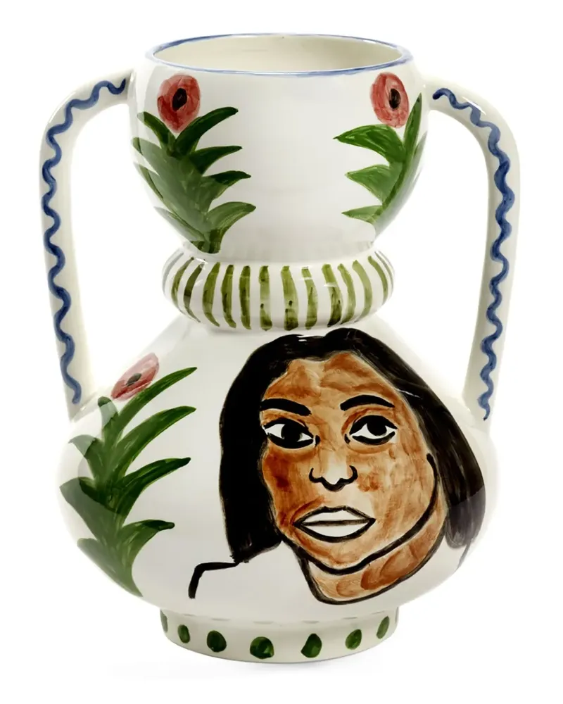 Serax Vase mit Blumen-Print - Weiß Weiß