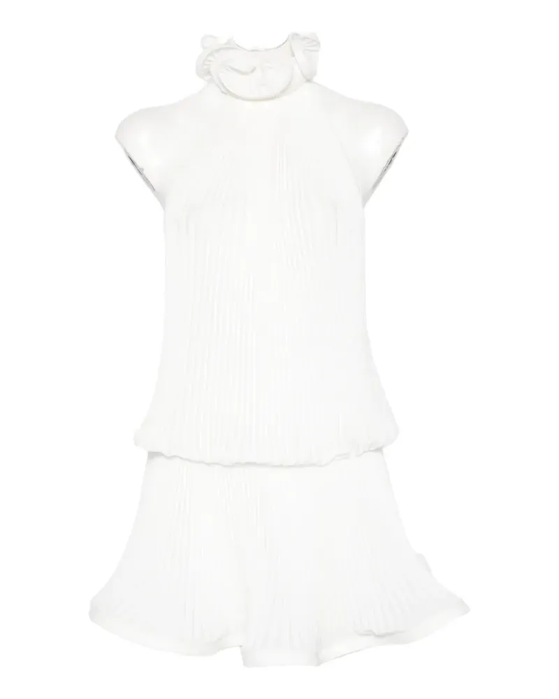 Rowen Rose ruffled-neck mini dress - Weiß Weiß