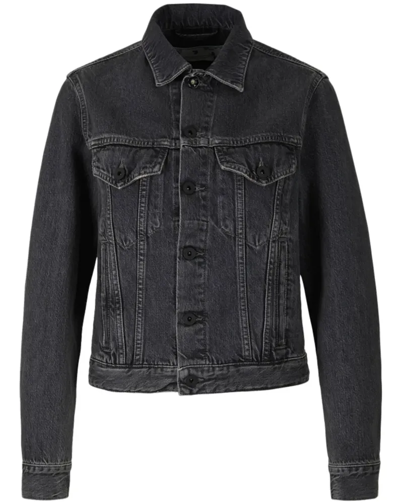OFF-WHITE Jeansjacke mit Logo-Patch - Grau Grau