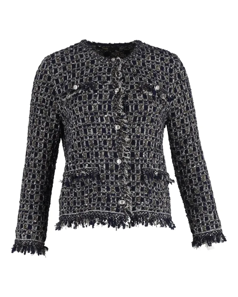 Maje button-front tweed jacket - Blau Blau