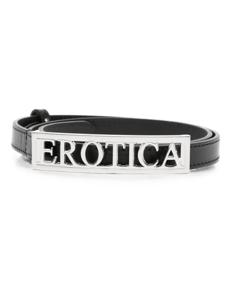 Dondup logo-plaque leather belt - Schwarz Schwarz