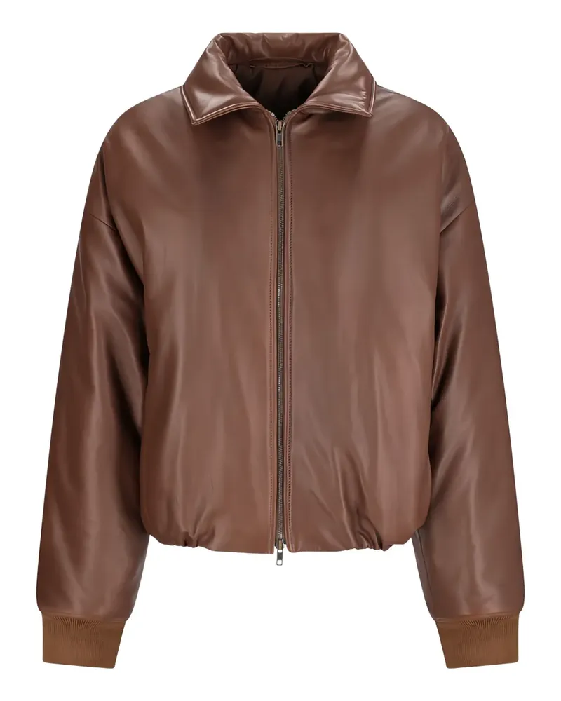 Salvatore Santoro long-sleeve leather jacket - Braun Braun