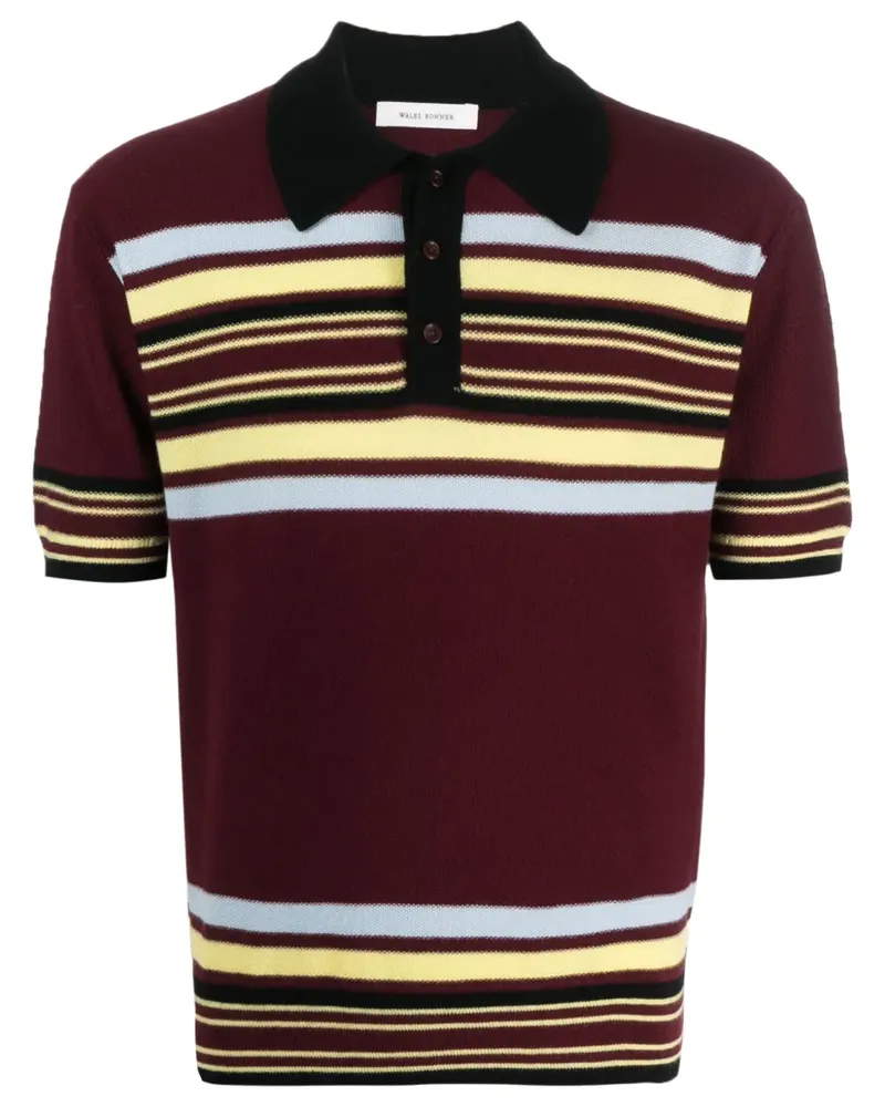 Wales Bonner Gestreiftes Poloshirt - Rot Rot