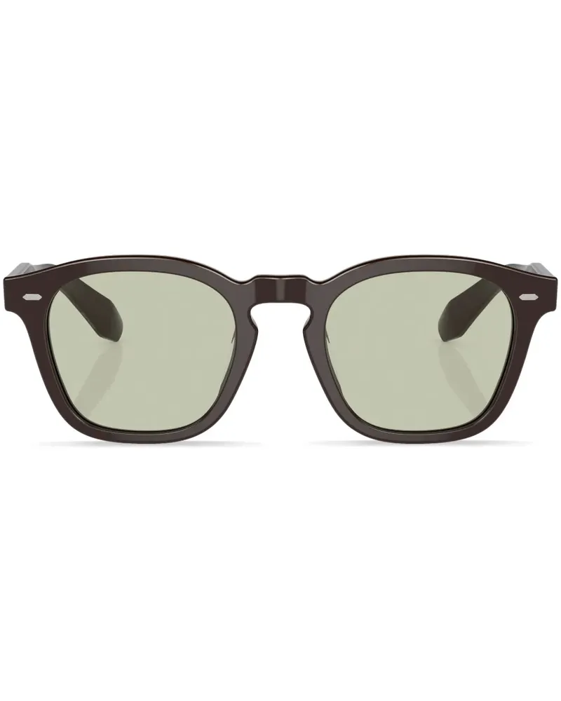 Oliver Peoples Sonnenbrille mit rundem Gestell - Braun Braun