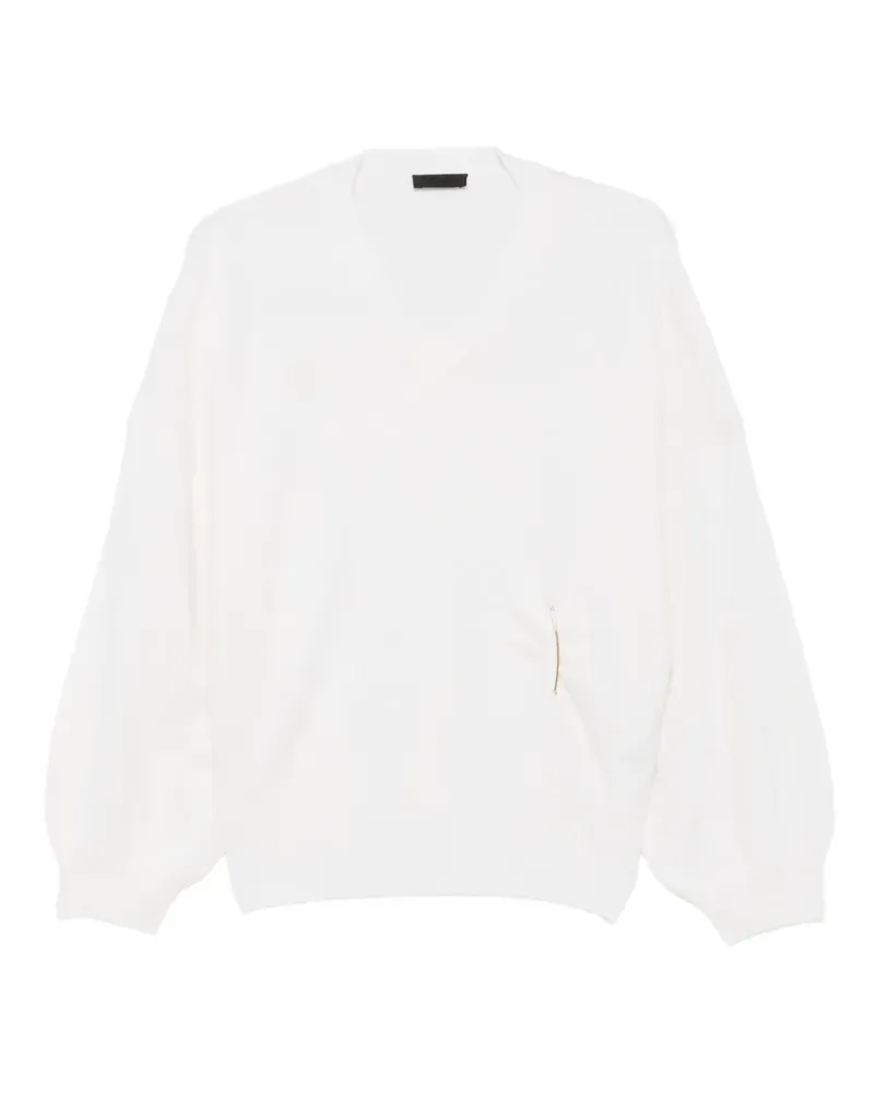 Liu Jo Rollkragenpullover mit Brosche - Weiß Weiß