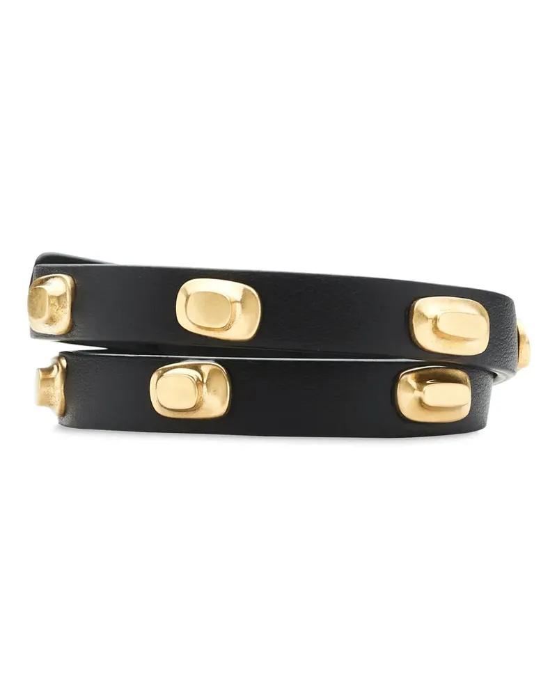 Ferragamo Lederarmband mit Nieten - Schwarz Schwarz