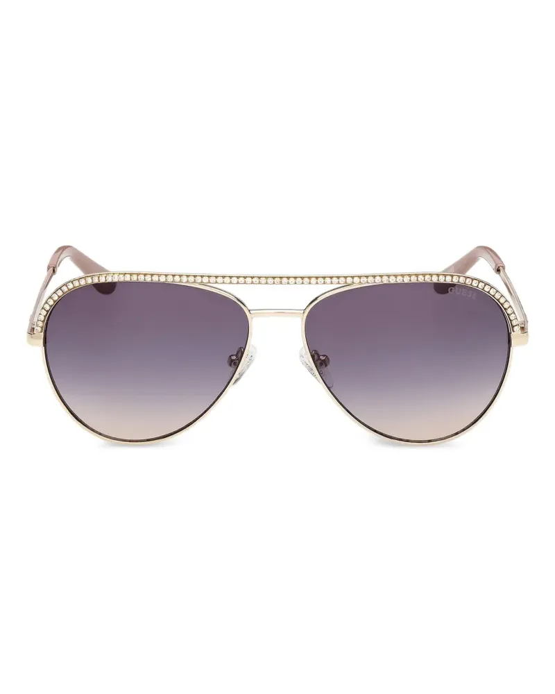 Guess Sonnenbrille mit eckigem Gestell - Gold Gold