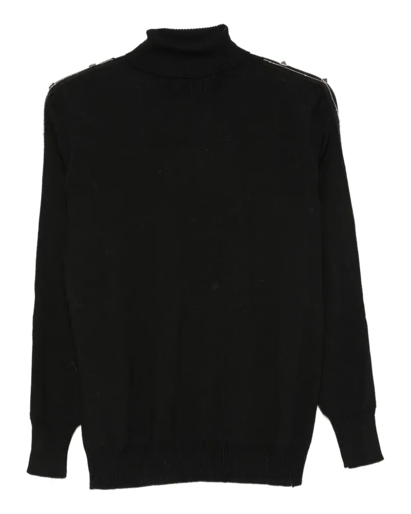 D.EXTERIOR stud-embellished roll-neck sweater - Schwarz Schwarz