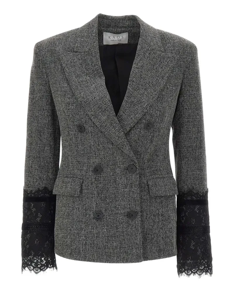Kaos double-breasted lace-detail blazer - Grau Grau
