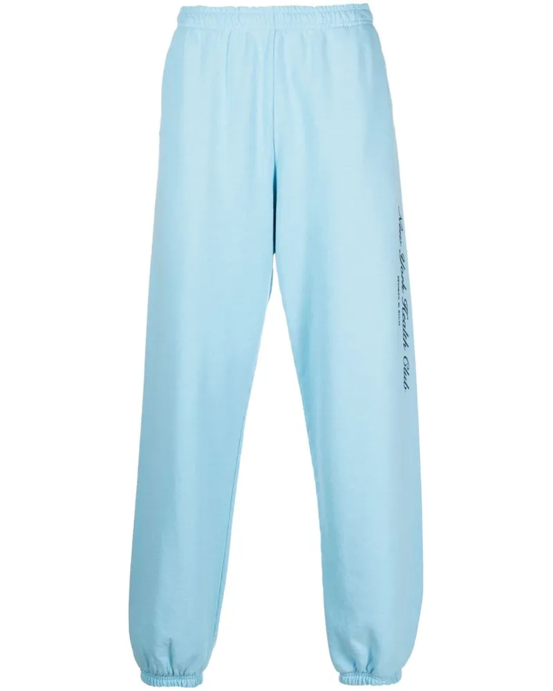 SPORTY & RICH Jogginghose mit Logo-Print Blau