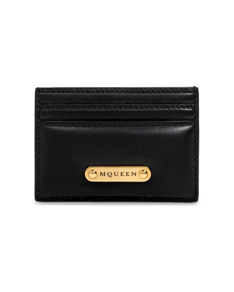 Alexander McQueen Kartenetui mit Logo-Schild Schwarz