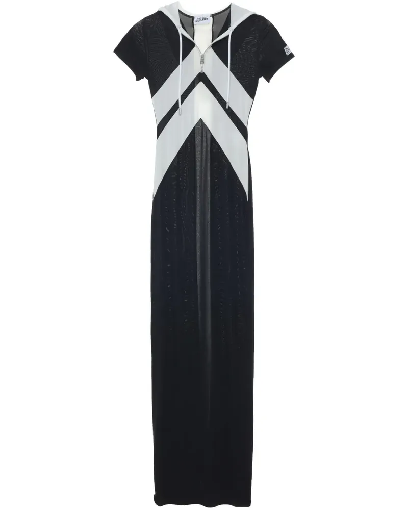 Jean Paul Gaultier Midikleid mit Zickzackmuster - Schwarz Schwarz