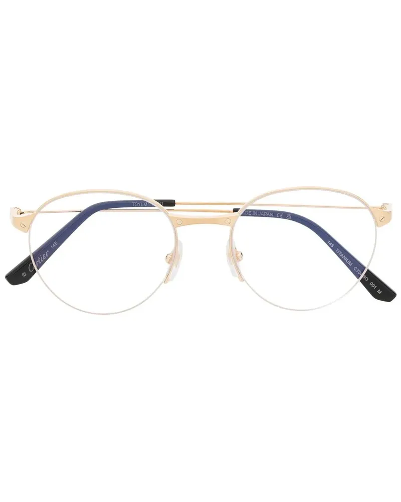 Cartier Brille mit rundem Gestell - Gold Gold