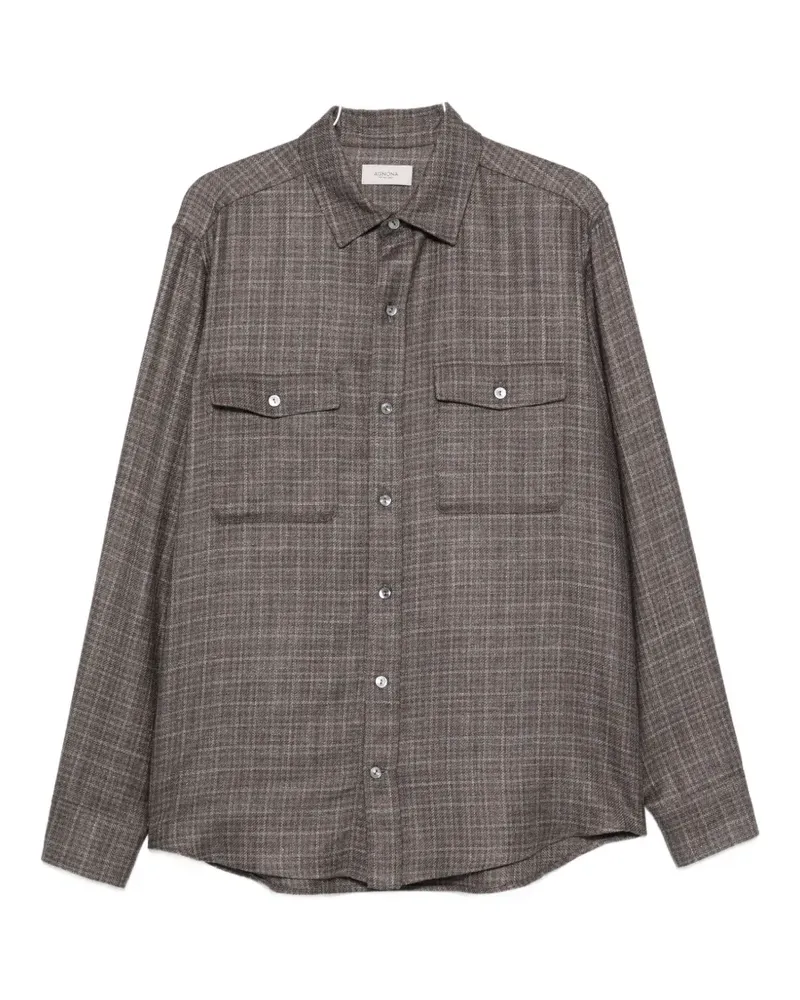 AGNONA check-pattern flap-pocket shirt - Braun Braun
