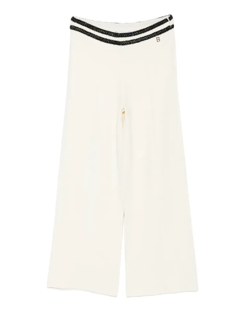 Blumarine Wide-Leg-Hose mit Flechtbesatz - Nude Nude